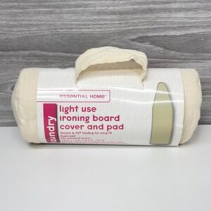 Essential Home Light Use Ironing Board Cover and Pad Cream for Standard Boards